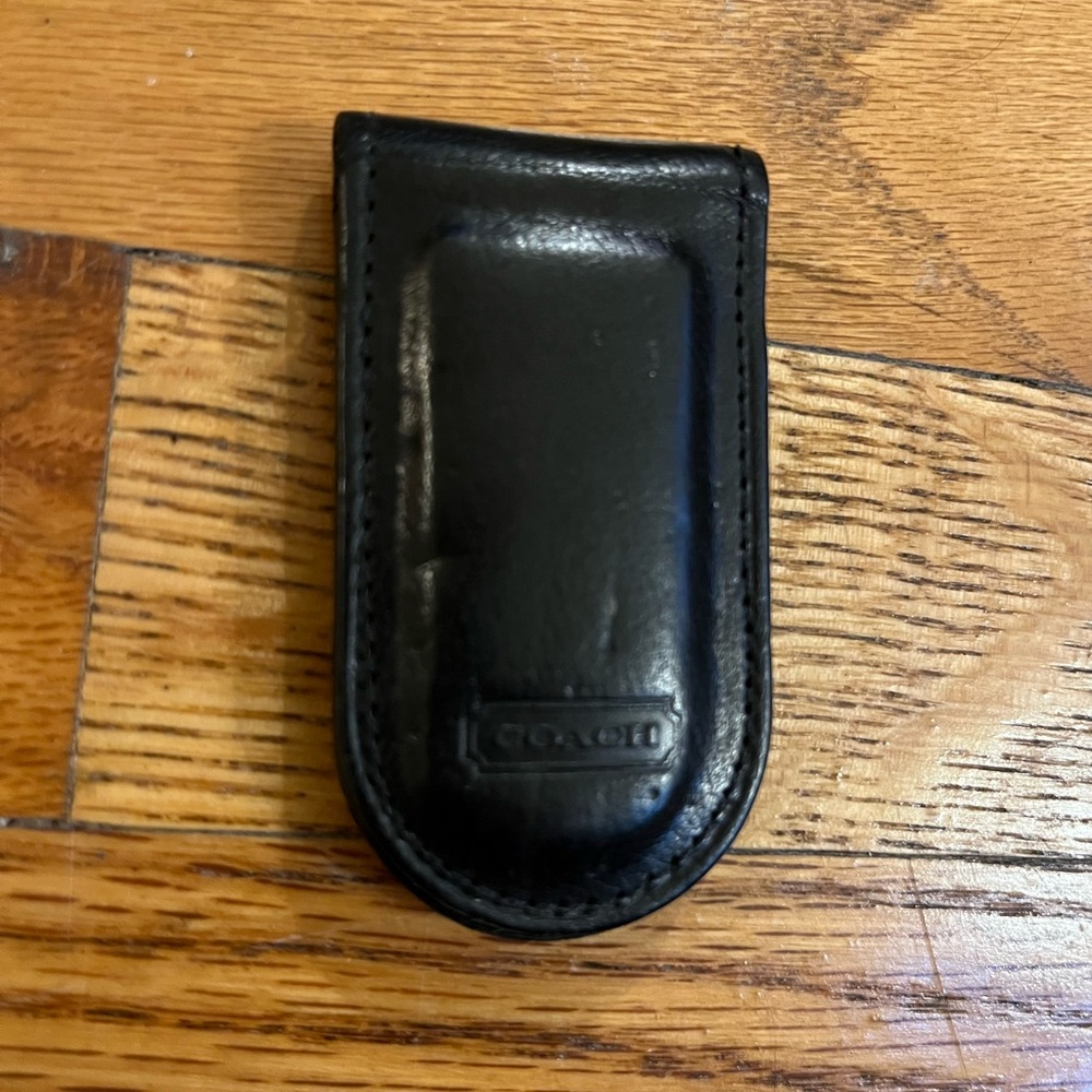Coach Black Leather Money Holder